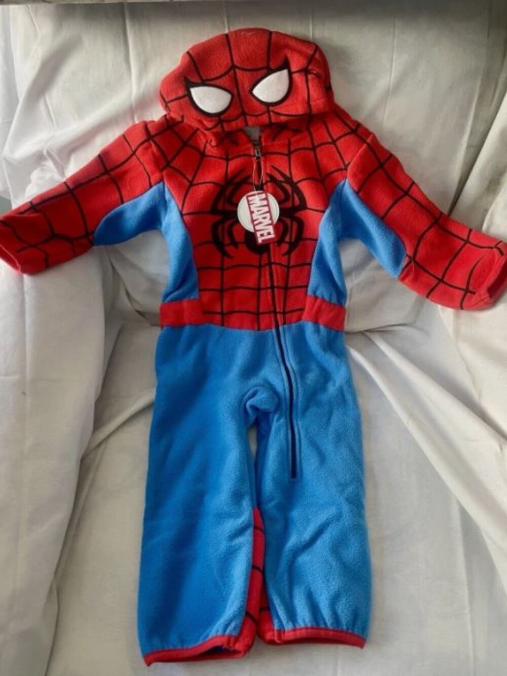 Spider-Man - Fleece One Piece Romper Hoodie Pajamas "Jumpsuit"